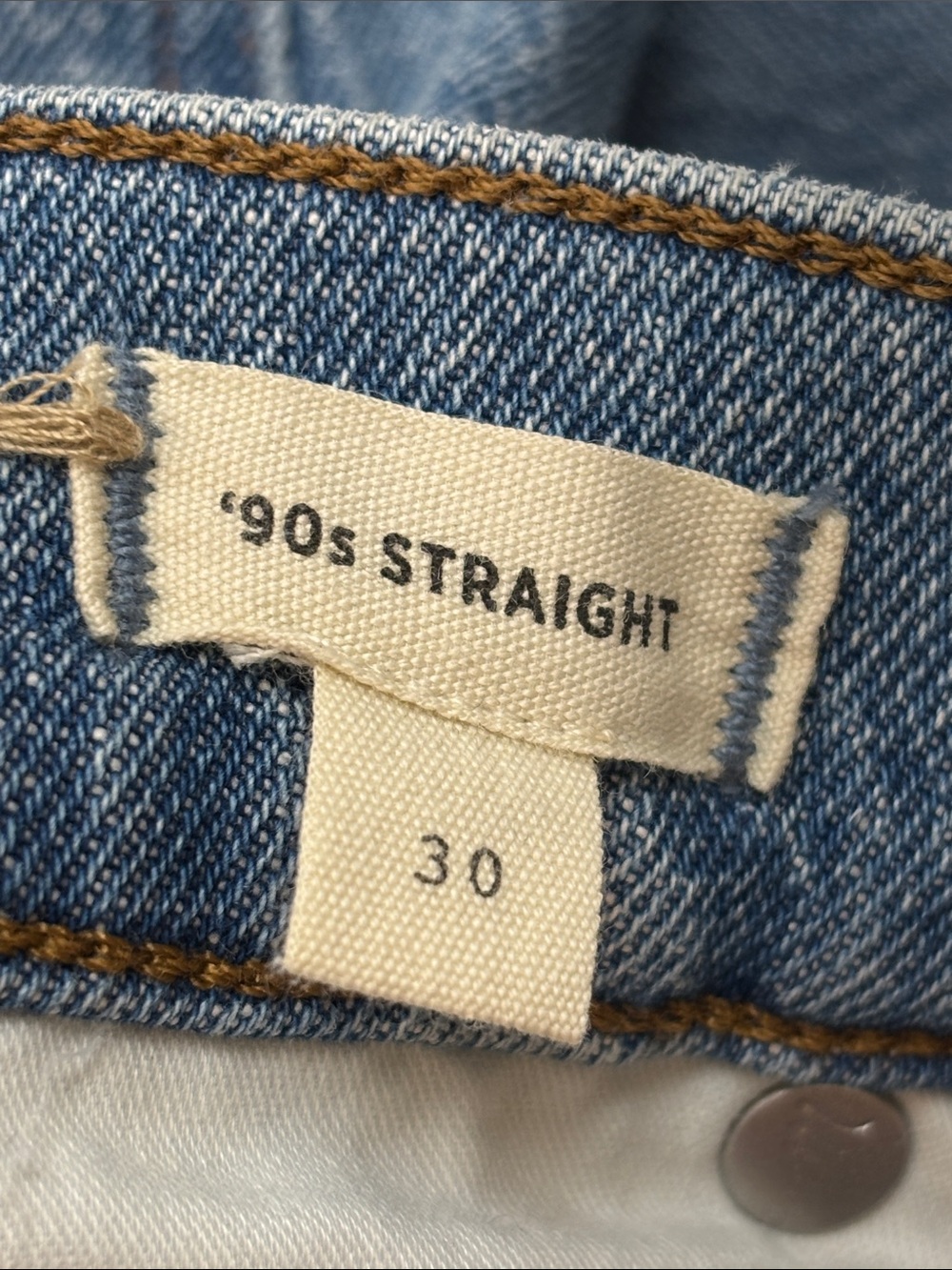 Madewell The '90s Straight Blue Rondell Wash Comfort Stretch Jean Size 30 - Picture 14 of 16